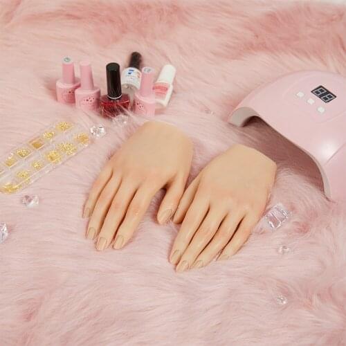 Nail Art Practice Hand for Arclyic Nails 18cm with Realistic Skin Texture Flexible Jointed Fingers Manicure Tools