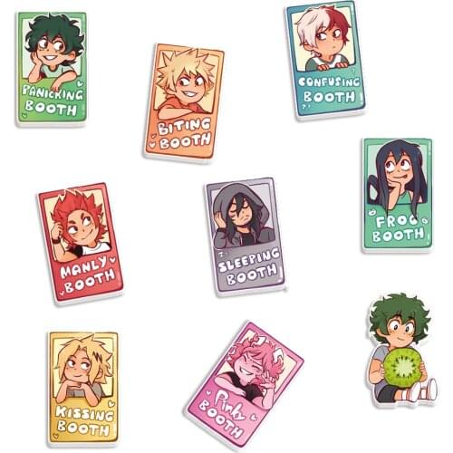 Anime Cartoon Printed Planar Resin Character Flatback DIY Craft For Home Decoration Accessories Bow Center Earring 30pcs