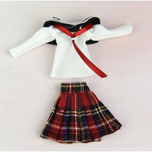School Outfit Uniforms / Autumn Wear Clothing Set Shirt + Skirt For 1/6 BJD Xinyi Barbie Blythe FR ST Doll Xmas