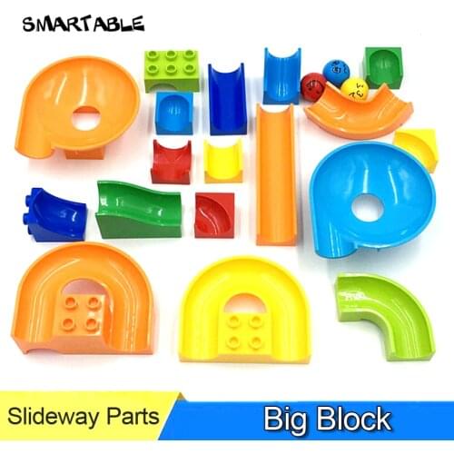 Smartable Ball Slideway Crazy Maze Race Run Track Building Block Parts Compatible Marble Run Toys For Kids Random Colors