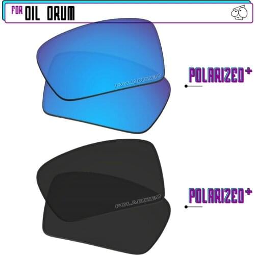EZReplace Polarized Replacement Lenses for - Oakley Oil Drum Sunglasses - BlackPPlus-BluePPlus