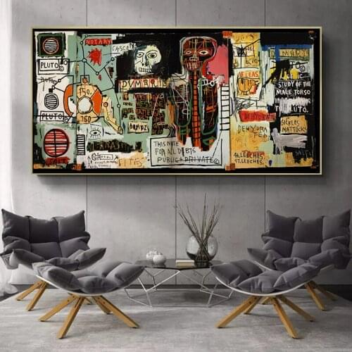 Graffiti Art Jean Michel Basquiat Notary Canvas Oil Painting Artwork Poster Decorative Wall Art Picture for Living Room