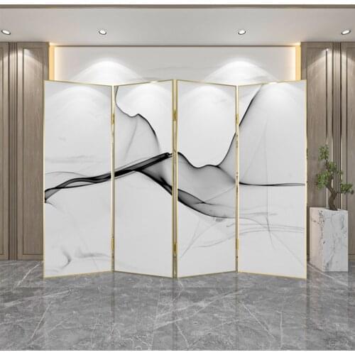 Modern Light Luxury Screen Partition Living Room Hotel Block Office Company Hotel Metal Folding Screen
