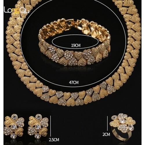 Bridal Gift Nigerian Wedding jewelry set 2018 fashion Dubai generation crystal necklace set African beads jewelry set for women