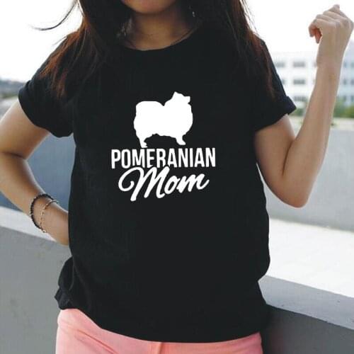 Pomeranian Mom Vintage Short Sleeve T-Shirt Women Tops Funny Harajuku Tee Shirt Femme Summer Casual Plus Size Camiseta Mujer