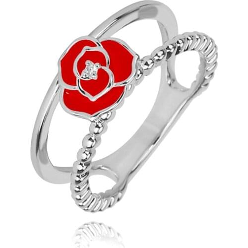 TIRIM Trendy Rose Flower Cubic Zirconia Finger Rings for Women and Girls Ring Fashion Bague Anillo Jewelry Gifts кольцо женское