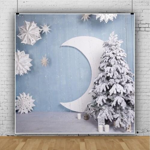 Christmas Tree Moon Star Baby Portrait Backdrop Vinyl Photography Photographic Background For Photo Studio Photophone Photozone