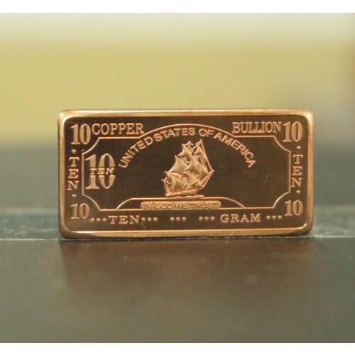 10 gram copper iron ship bar