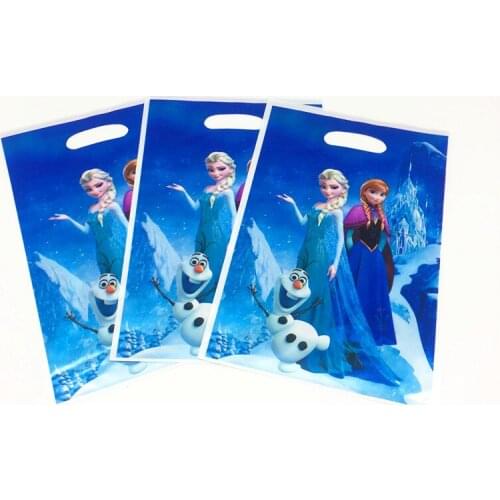 100Pcs Frozen Anna and Elsa Theme Design Kids Girls Birthday Party Wedding Disposable Snack Candy Gift Bag Baby shower supplies
