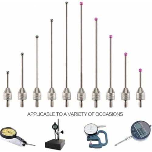 1PC Dial Indicator Probe With Ruby Ball Contact Points Thread Indicator Dial Gauge Gauge extension Rod Ruby Multimeter Test Lead
