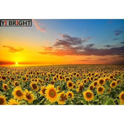YI BRIGHT 3D Diamond Embroidery,Cross Stitch,Painting "Sunflower Field",Full Square&Round Diamond Painting,Home Decoration,GT