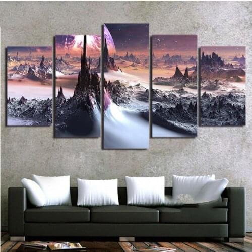 5D DIY Diamond Painting 5 Panel Space Galaxy Science Diamond Embroidery Full Square Round Drill Mosaic Handmade Home Decoration