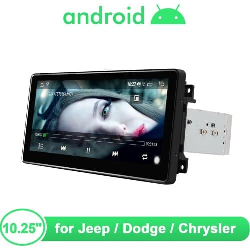 1din Car Radio 10.25 Inch Android 10 Autoradio Multimedia Player 1DIN Touch Screen Auto Audio Car Stereo For Jeep Dodge Chrysler