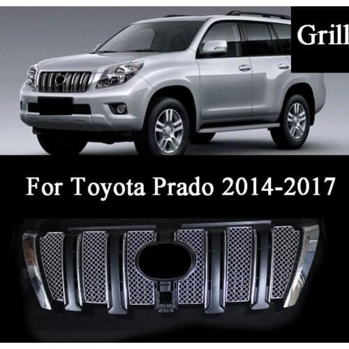 Car Stainless Steel Grille Cover For Toyota Land Cruiser Prado 2014 2015 2016 2017 Inner outer Anti-insect Grill