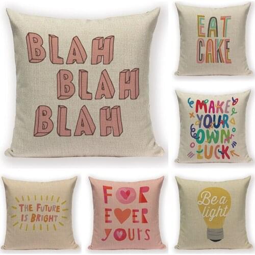 Cartoon Letter Pillow Case Colorful Simple Decoration Cushion Cover Pillows Decor Home Cushions Sofa Decorative Covers Kissen