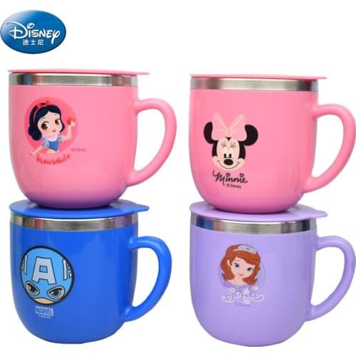 200ml Disney Minnie Mickey Cartoon Water Cup with Lid 316 Stainless Steel Baby Mug Festival Children Gift Cups