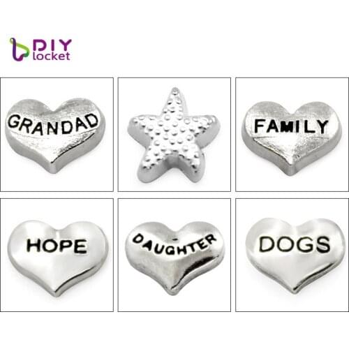 Diylocket 10pcs Floating Charms Zinc Alloy Rhinestone Charms For Floating Lockets & Floating Locket Bracelet LSFC041-589