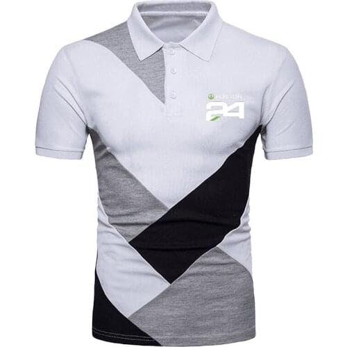 HERBALIFE 24 New 2021 Summer Men Comfortable T-Shirts Short Sleeve Fashion High Street Black White Stitching Tops Tee