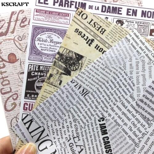 KSCRAFT Retro Newspaper Background Stickers for Scrapbooking Happy Planner/Card Making/Journaling Project