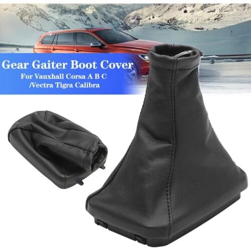 1PC Black Car Leather Shift Boot Cover For Opel Vauxhall Corsa C 01-06 Vectra Tigra Calibra B 04-12 99-06 Interior Accessories