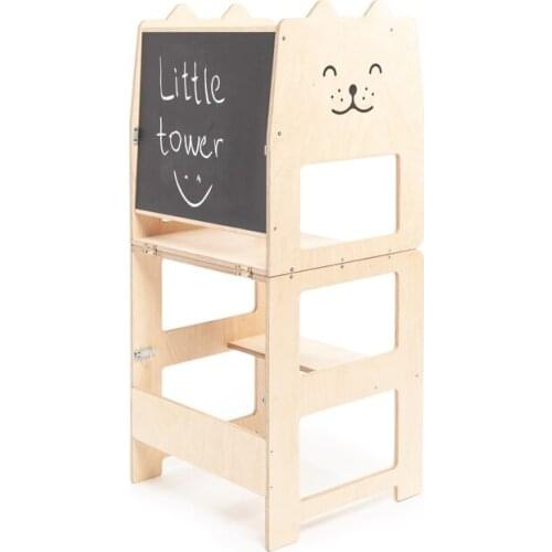 Montessori Learning Tower Baby Hand Washing Steps Kitchen High Stool Kids Non-slip Booster Chair Wooden Handrail Escalator Multi