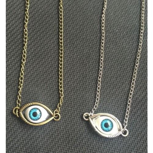 N009 2018 hot sale Charm Necklace Womens Men Vintage Alloy eye Jewelry Necklace Valentines Day Gift 1pcs
