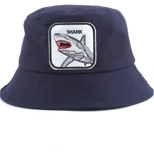 Panama Bucket Hat Men Women Summer Bucket Cap Shark Embroidery Bob Hat Hip Hop Gorros Fishing Fisherman Hat