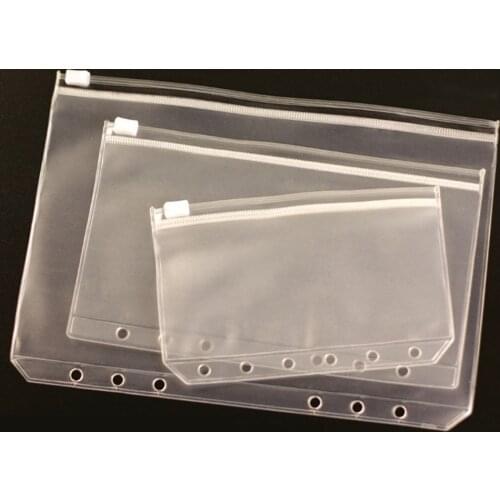 A5/A6/A7 Size PVC File Bag Zip Lock Envelope Zipper Wallet Photo Insert Refill Organiser Storage Folder Document