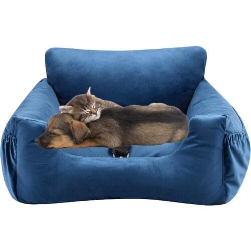 Pet Carrier Car Seat Pad With Safety Rope Cat Puppy Bag Safe Carry House Dog Seat Bag Basket Pet Car Travel Product Dog Bed