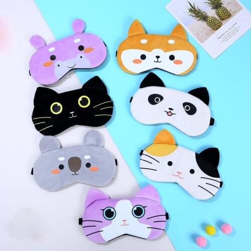 Plush Sleep Mask Eye Band Sort Blindfold Cute Dream Night Mask For Women Men Relax Nap Bandage Travel Animal Eye Cover Health