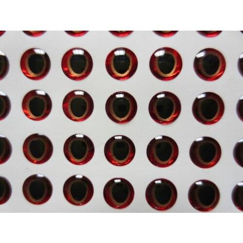 Realistic Fishing Eyes 5mm 6mm 7mm Oval Shaped Pupil Red&Gold 3D Holographic Eyes