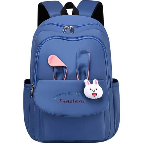 Girls Backpack Primary School Bookbag Cute Rabbit School Bags Nylon Kids Bookbag Rucksack Mochila Infant