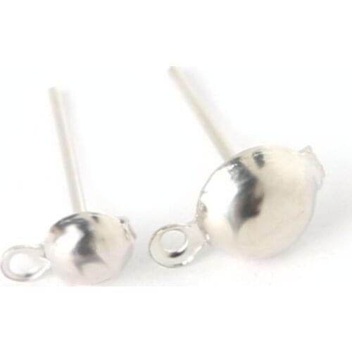 200Pcs/300Pcs/lot Rhodium Plated 5x13mm/6x15mm Earring Post Pin Stud With Loop Earrings DIY Jewelry Making Findings Accessories