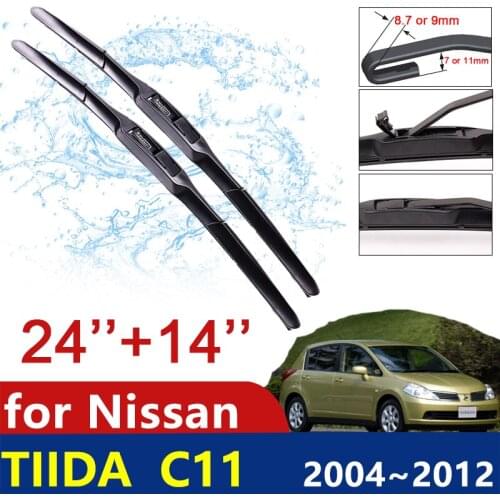For Nissan Tiida C11 2004~2012 2005 2006 2007 2008 20010 Latio Versa Front Windscreen Wipers Car Accessories Car Wiper Blades
