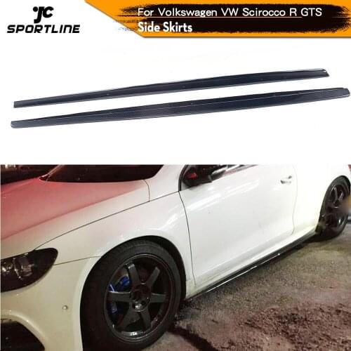 Carbon Fiber / FRP Car Side Skirts Extension Lips Apron Body Kits for VW Scirocco R GTS 2009 - 2016