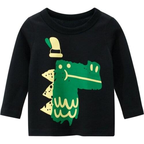 Spring Children Clothing Boys T Shirt Cotton Crocodile Long Sleeve Kids Tshirts Boy Casual Cute T-shirt 2-9Y