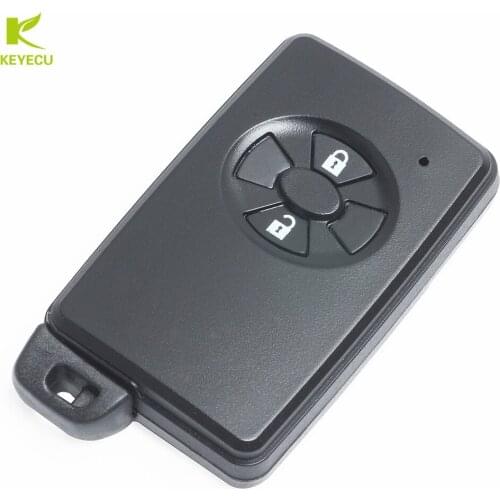 KEYECU Replacement Smart Card Remote Key Shell Case Fob 2 Button for Toyota Black Color