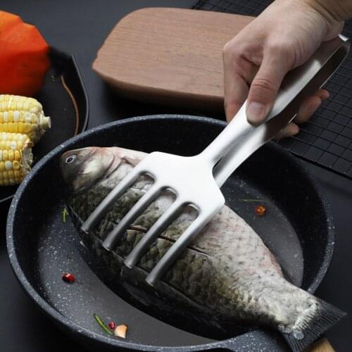 Stainless Steel Food Barbecue Clip Non-Stick Fried Fish Tong Steak Shovel Bread Meat Serving Clamp Kitchen BBQ Accessories