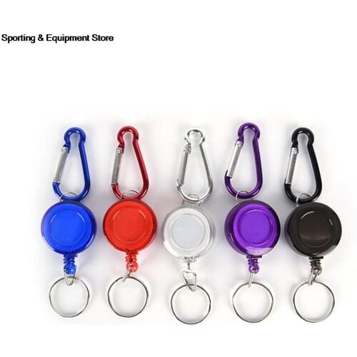 1Pcs Carabiner Badge Spreader Recoil Retractable Reel Strap Belt Clip Key Chain outdoor muliti functional tools 5 Colors