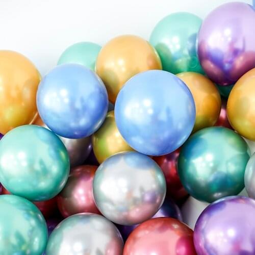 10/12/18inch Gold Silver Blue Metal Latex Balloons Wedding Decorations Matte Helium Globos Birthday Party Decoration Adult
