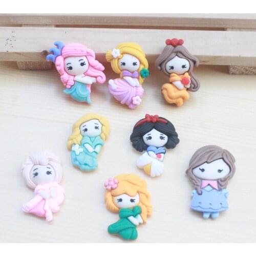 10pcs/lot kawaii flatback resin princess new arrival resin cabochons accessories simulated polymer clay cartoon princess girls