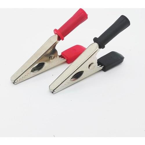 10pcs Metal Alligator Clips 58mm Insulated Plastic Handle Smalltest Clip Electric Crocodile For Wires Battery Clamps Crocodiles