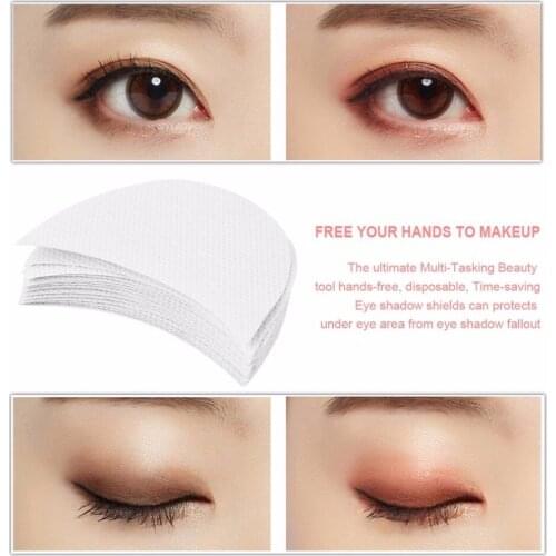 20pcs Cotton Eyeliner Eyeshadow Shields Under Eye Patches Disposable Eyelash Extensions Pads Protect Pad Eyes Lips Makeup Tool