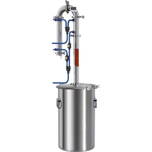 35L Home Brewed Distiller New Tubular Exchanger Distiller Moonlight Alcohol Machine With Copper Net Distillation Tower