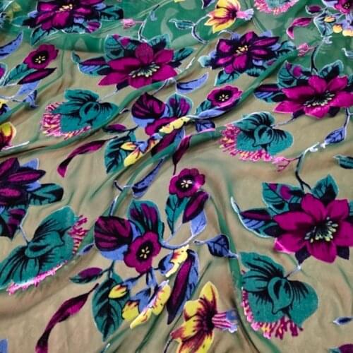 4 Yard Mulberry Silk Velvet Fabric High-grade Base Cloth Hollow Out Gold Dress