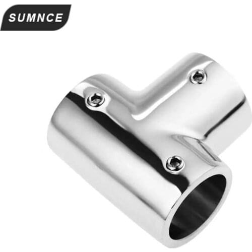 90° 3-way Boat Pipe Connector 316 Stainless Steel Marine Yacht Railing Handrail Pipe Connectors 25mm Marine Hardware