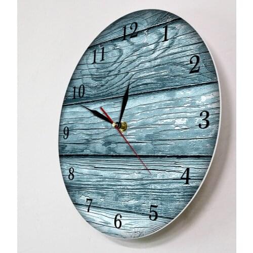 Silent Non-Ticking Wood Rustic Round Wall Clock Decorative Painting Old Barn Wall Clock Vintage Rustic Country Tuscan Style