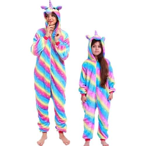 Children Pajamas Winter Sleepwear Boys Onesies Girls Pajamas Sets Kids Cute Stitch Unicorn Animal Pyjamas Pijama Homewear