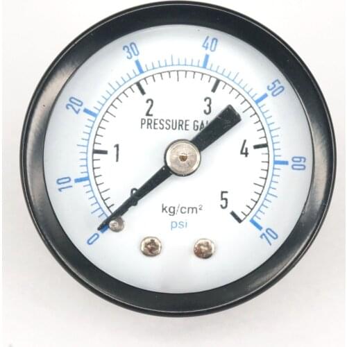 Pressure Range 0-70 PSI Air Compressor Pressure Gauge 40mm Face Axial Mount G1/8"