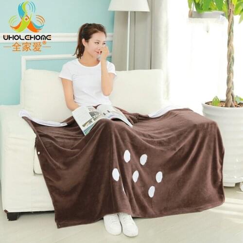 Home Textile Christmas Elk Cloak Shawl Polyester Wearable Blanket Flannel Fleece Fabric Child Girls New Year Gift 2 Sizes 1PCS